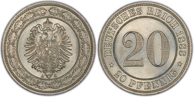 1888-A 20 Pfg J-6 MS66