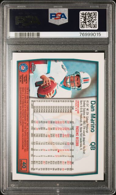 1999 Topps Chrome Dan Marino #40 (Refractor) Mint 9 back