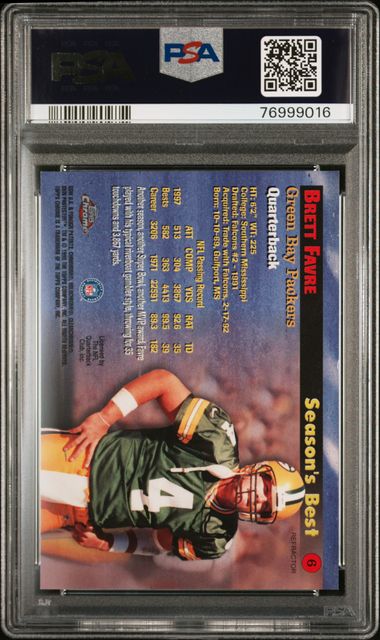 1998 Topps Chrome Season's Best Brett Favre #6 (Season's Best-Refractor) Gem Mt 10 back