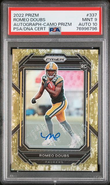 2022 Panini Prizm Autograph #337 Romeo Doubs Signed Rookie Card – PSA MINT  9 on Goldin Auctions