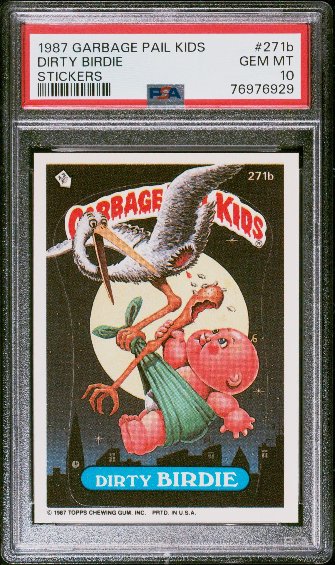 1987 Topps Garbage Pail Kids #271B Dirty Birdie front