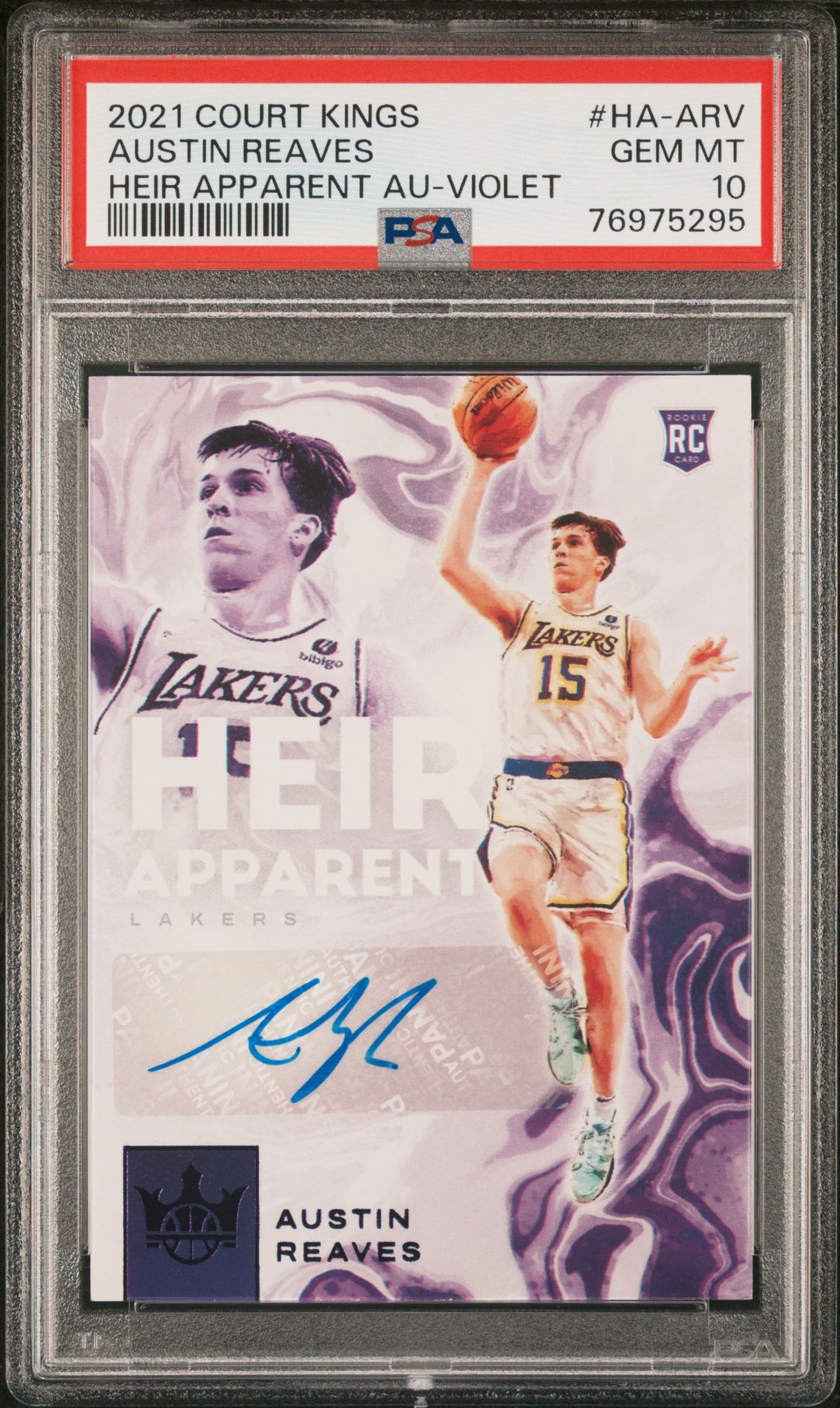 2021 Panini PANINI COURT KINGS HEIR APPARENT AUTOGRAPHS ORANGE ICE #HA-ARV Austin Reaves front