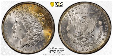 1883-O $1 VAM 4, O/O MS65