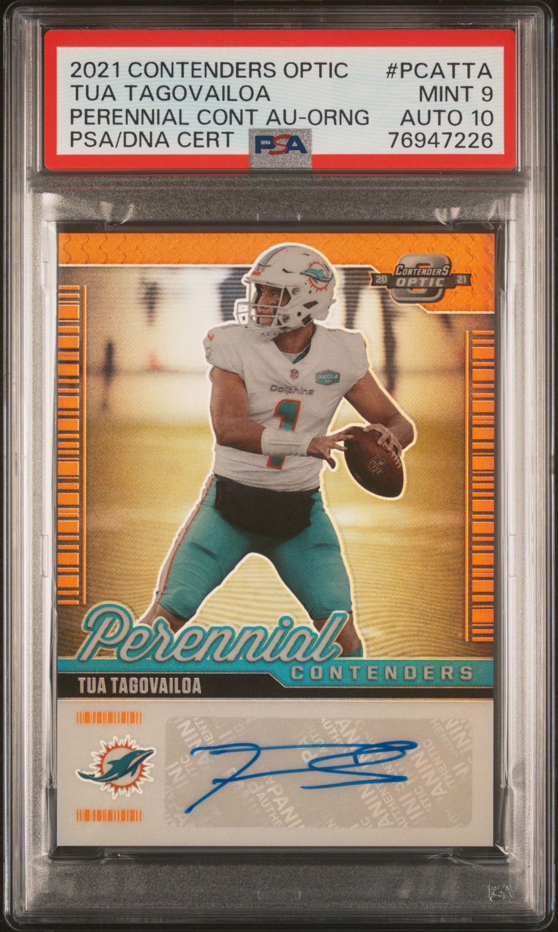 2021 Panini Panini Contenders Optic Perennial Contenders Autographs #PCATTA Tua Tagovailoa front