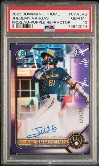 2022 Bowman Chrome Prospect Autographs Purple Refractor #CPA-LS