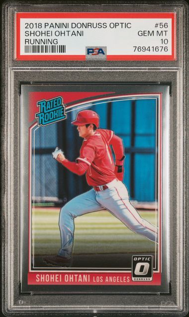 Shohei Ohtani 2018 Optic #RR1 Throwback Rated Rookie Rookie Card