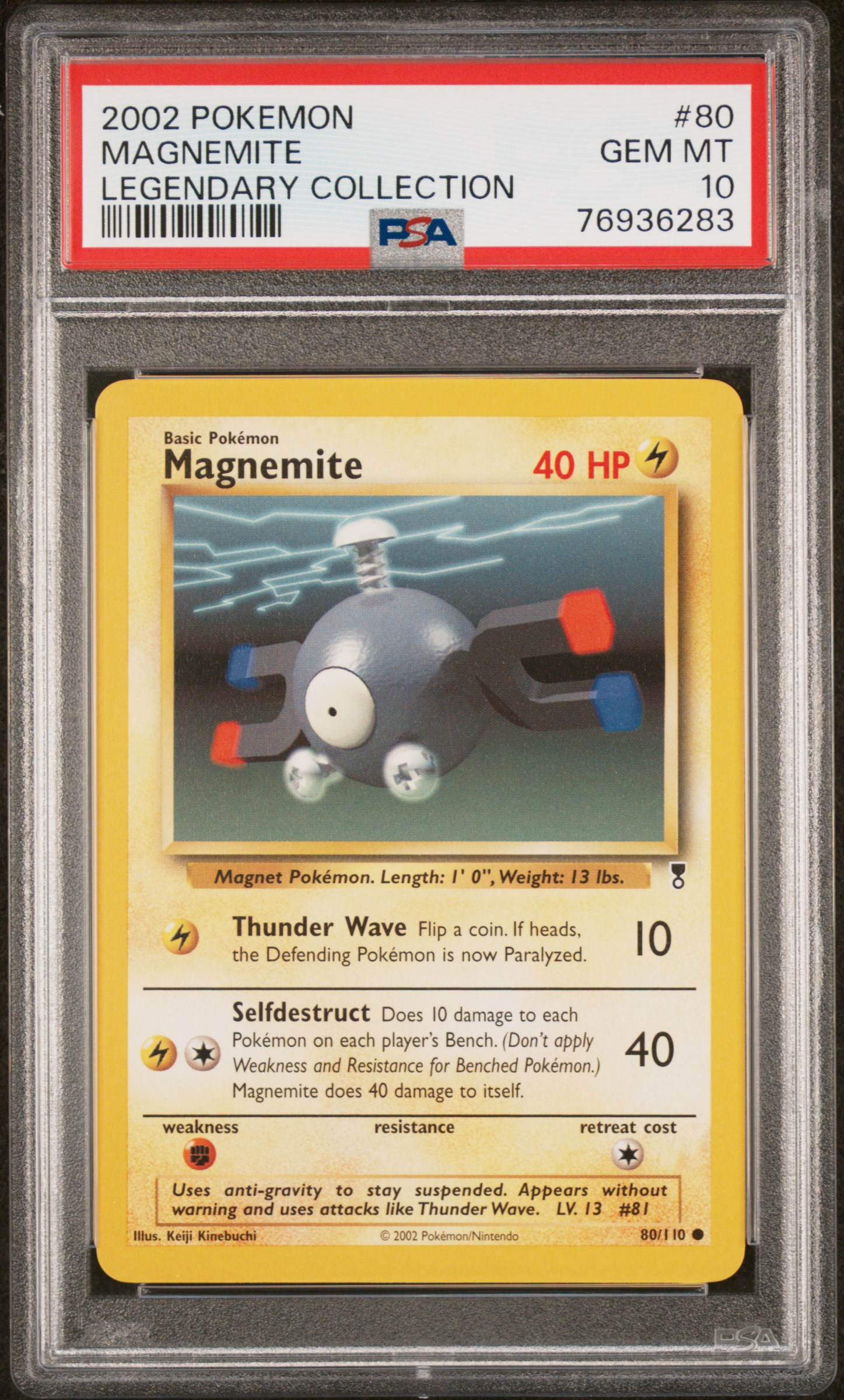 2002 Pokemon Legendary Collection #80 Magnemite – PSA GEM MT 10