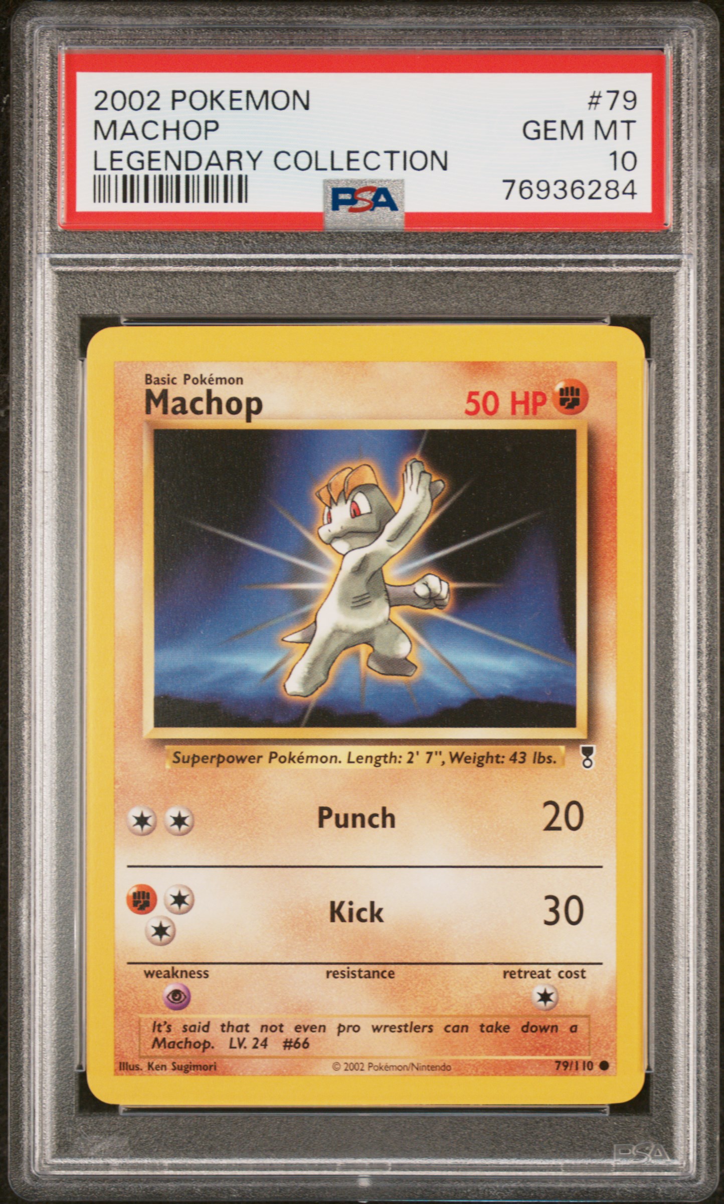 2002 Pokemon Legendary Collection #79 Machop – PSA GEM MT 10