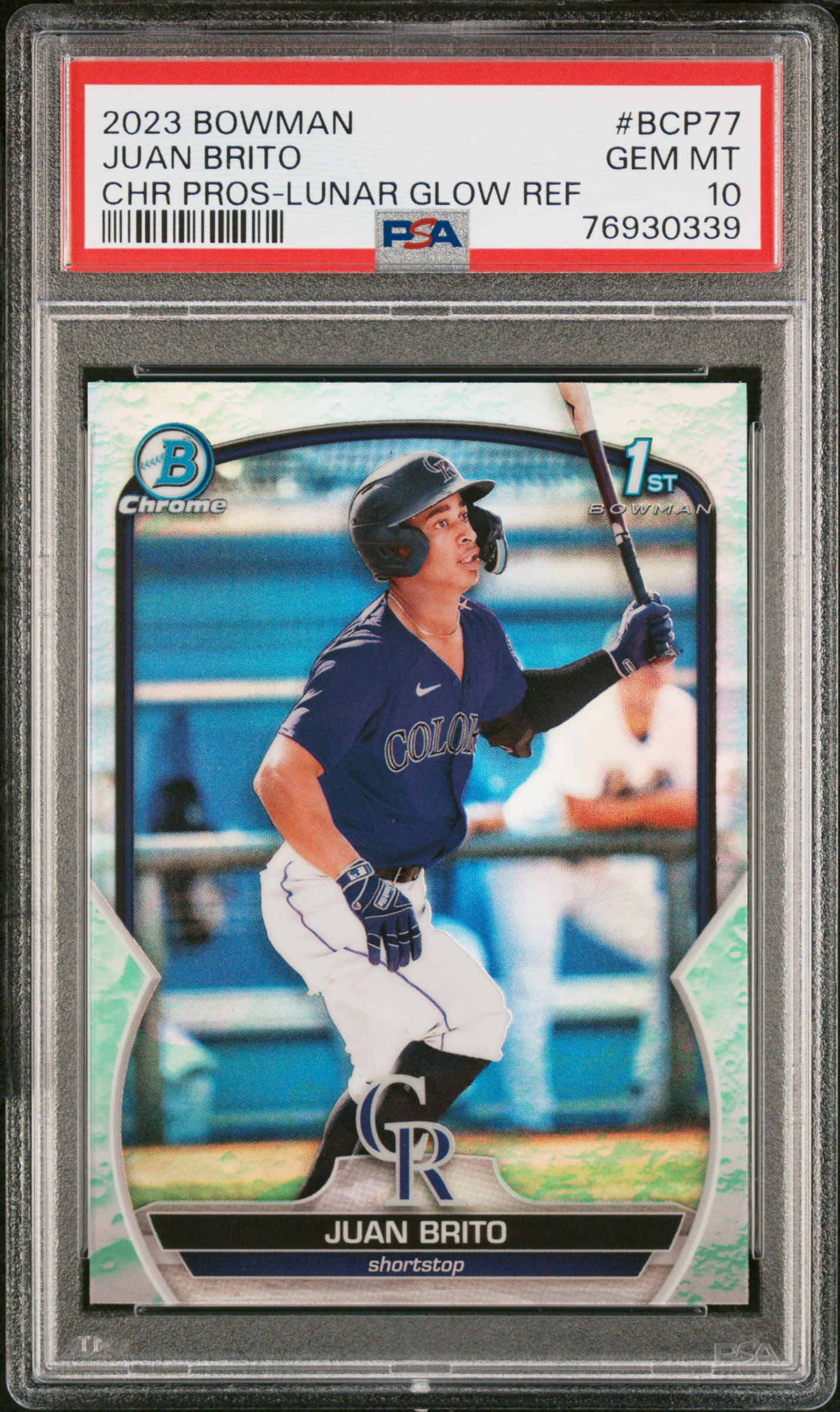 2023 Bowman Chrome Prospects #BCP77 Juan Brito – PSA GEM MT 10