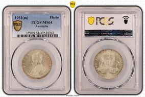 1931(m) Florin KM-27  Ag MS64