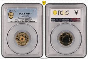 2015-C $2 Remembrance Day In Flanders Fields Colorized MS67