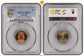 2018-C $2 Armistice Centenary Colorized MS69