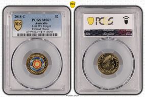 2018-C $2 Lest We Forget Eternal Flame Colorized MS67