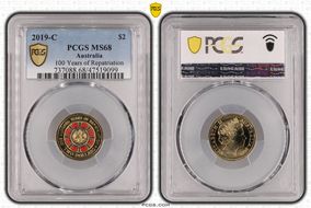 2019-C $2 100 Years of Repatriation Colorized MS68