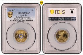 2019-C $2 Police Remembrance Colorized MS67