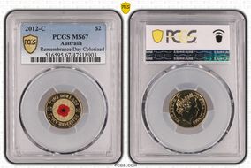 2012-C $2 Remembrance Day Colorized MS67