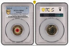 2012-C $2 Remembrance Day Colorized MS66