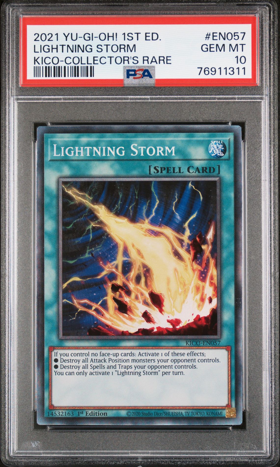2021 Yu-Gi-Oh! YU-GI-OH! KING'S COURT KICO-COLLECTOR'S RARE #EN057 Lightning Storm front