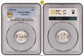 1957(m) 6D KM-58  Ag MS66