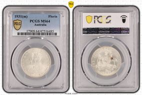 1931(m) Florin KM-27  Ag MS64