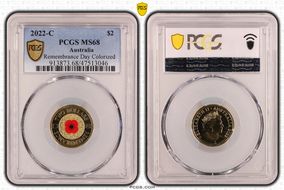 2022-C $2 Remembrance Day Colorized MS68