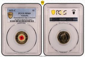 2022-C $2 Remembrance Day Colorized MS68