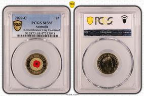2022-C $2 Remembrance Day Colorized MS68