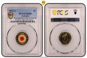 2022-C $2 Remembrance Day Colorized MS68