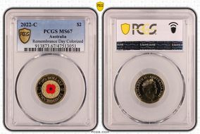 2022-C $2 Remembrance Day Colorized MS67