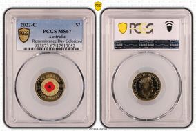2022-C $2 Remembrance Day Colorized MS67