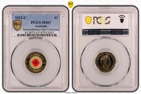2022-C $2 Remembrance Day Colorized MS67