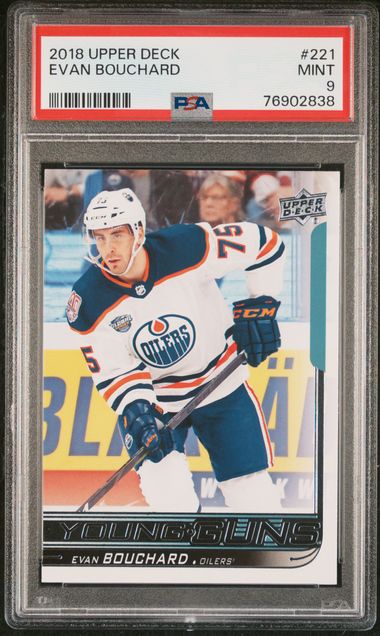 2018 Upper Deck Young Guns #221 Evan Bouchard front