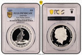 2003 $10 Port Phillip Pattern PR70DCAM