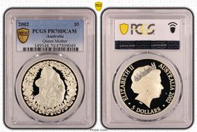 2002 $5 Queen Mother PR70DCAM