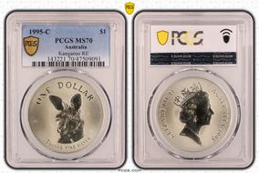 1995-C $1 Kangaroo RE Ag MS70
