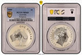 2000 $1 Kangaroo Ag MS69