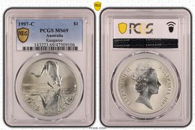 1997-C $1 Kangaroo Ag MS69