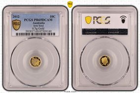 2012 10C lyre bird 0.5g Gold PR69DCAM