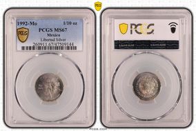 1992-Mo 1/10 oz Libertad Ag MS67