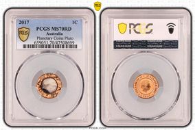 2017 1C Planetary Coins Pluto Colorized MS70RD