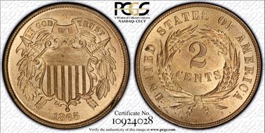 1865 2C MS66RD