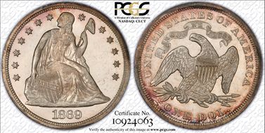 1869 $1 MS65