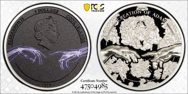 2023 $5 Creation of Adam - X-Ray High Relief First Day of Issue PR70DCAM