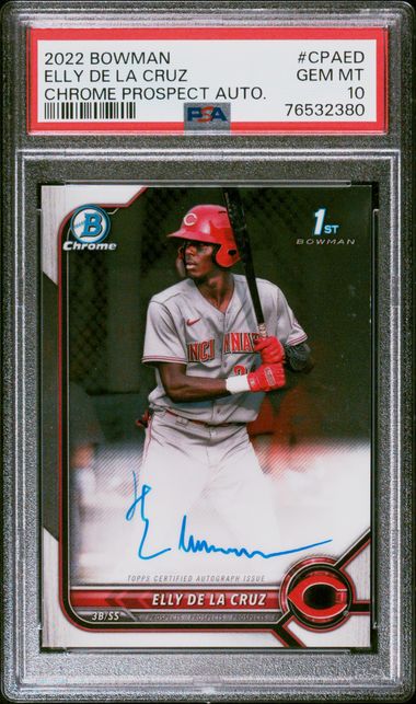 Elly De La Cruz Autographed 2022 Bowman Prospects Rookie Card