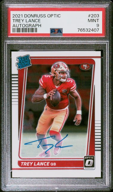 2020 Panini Select XRC Mystery Autograph Black Prizm Redemption #423 Trey  Lance Signed Rookie Card (#1/1) - PSA GEM MT 10, PSA MINT 9 on Goldin  Auctions