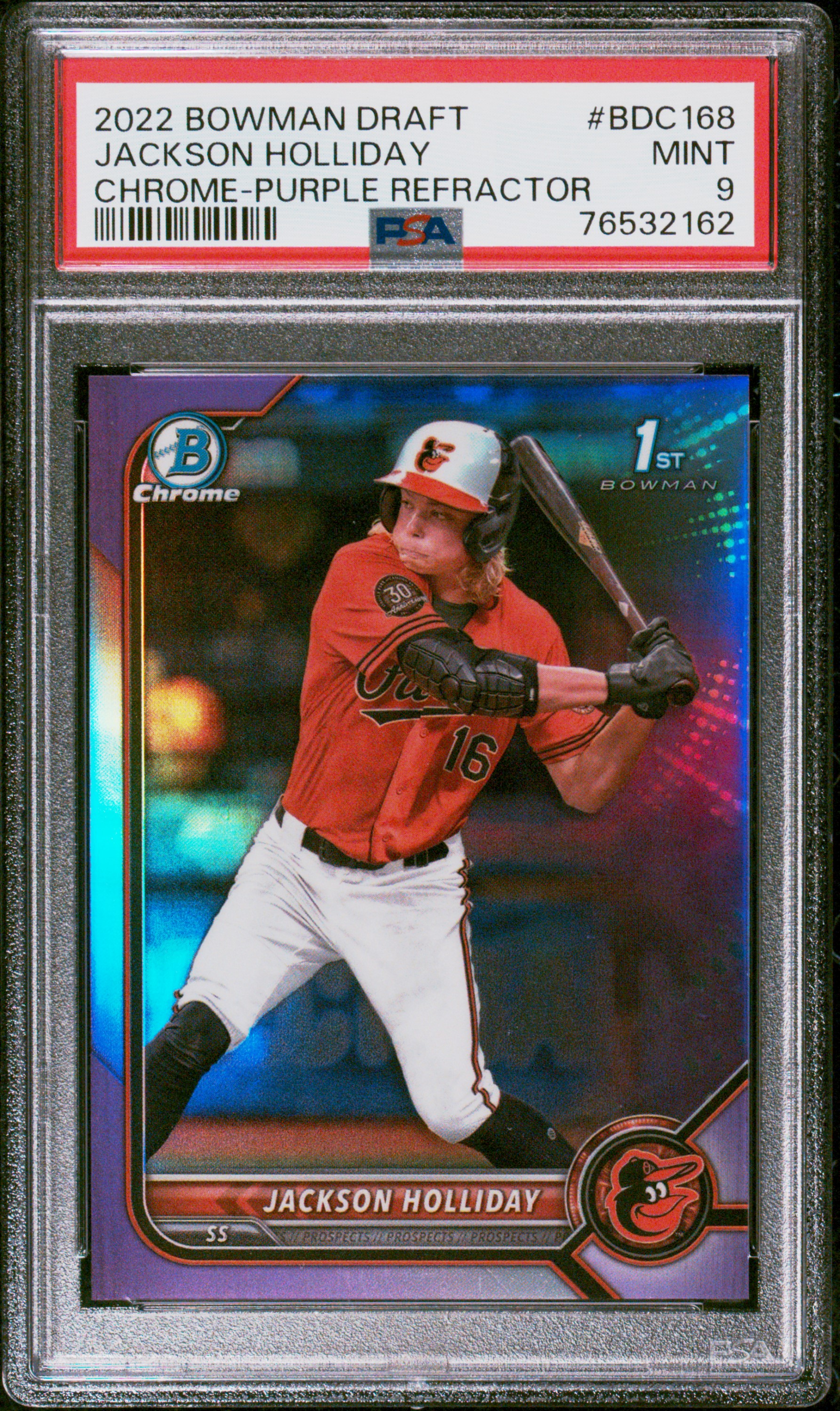 Jackson Holliday 2022 Bowman Draft #BDC-168 Chrome - Purple