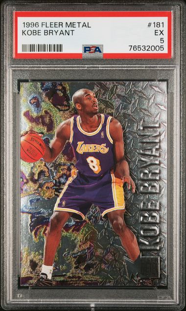 1996-97 Fleer Metal #181 Kobe Bryant Rookie Card – PSA EX 5 on