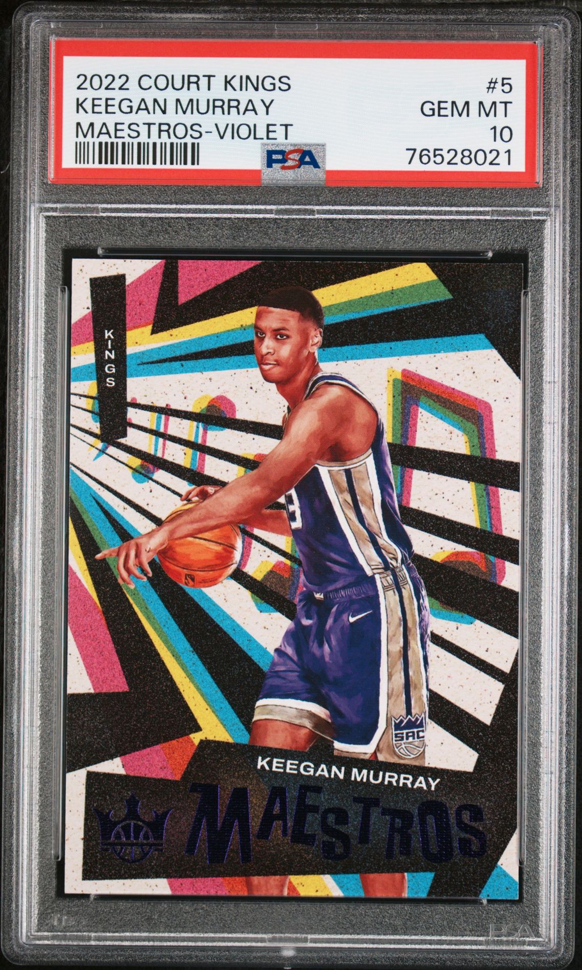 2022 Panini Court Kings Maestros Keegan Murray #5 (Maestros-Violet) Gem Mt 10 front