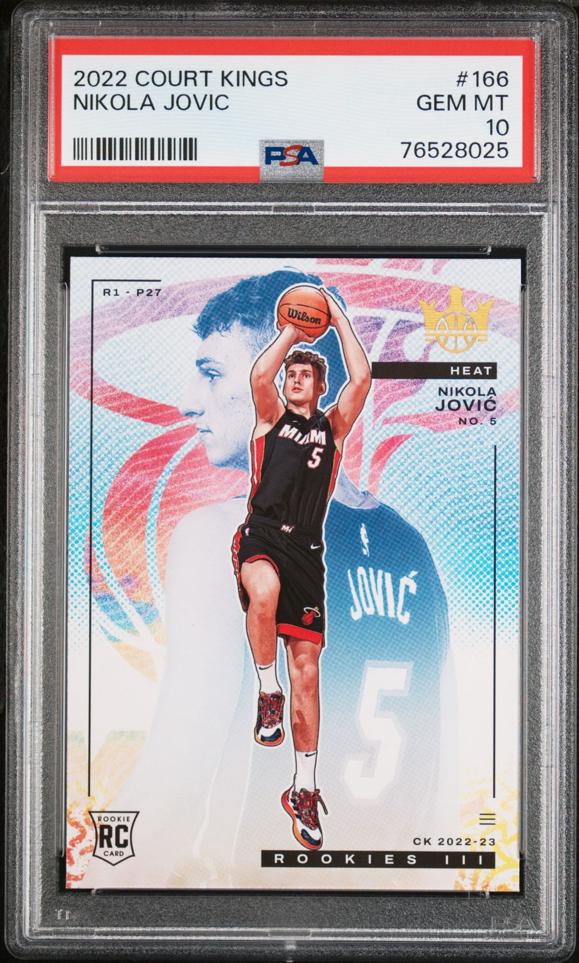 2022 Panini Court Kings Nikola Jovic #166 Gem Mt 10 front view - PSA graded GEM MT 10