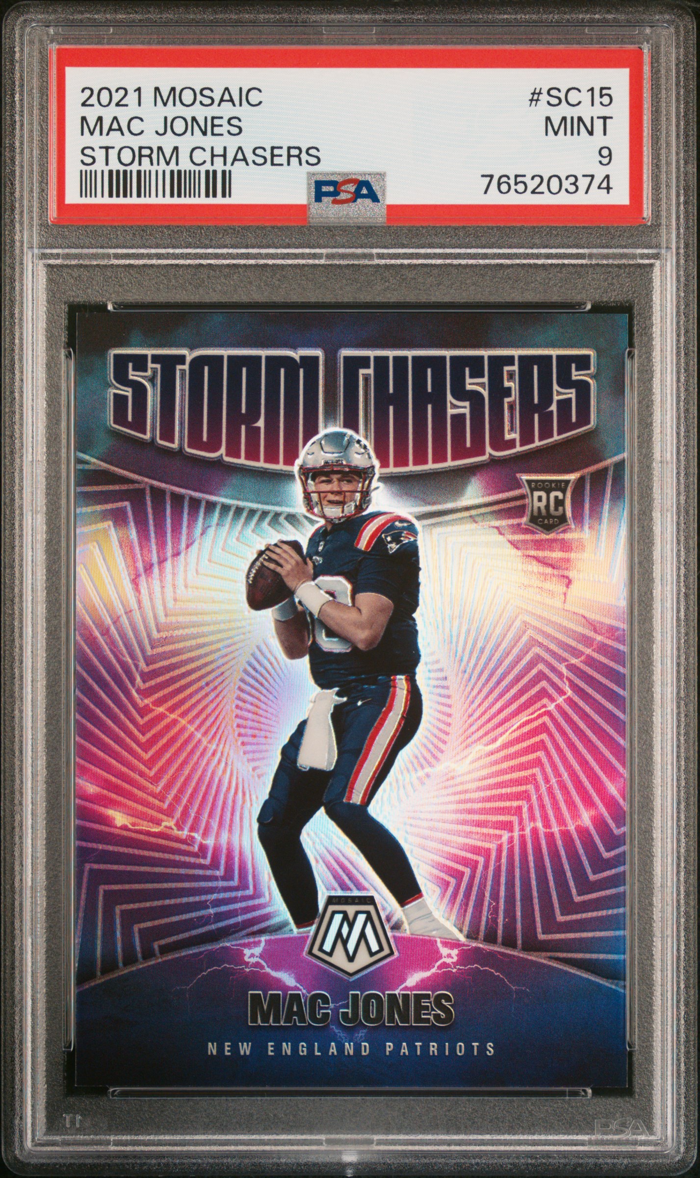 2021 Panini Mosaic Storm Chasers Mac Jones #Sc15 (Storm Chasers) Mint 9 front